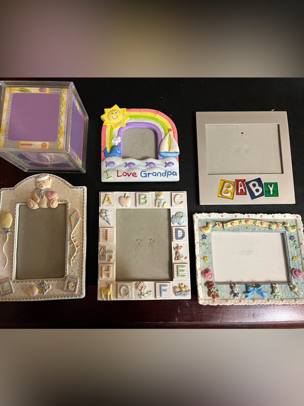 Lot of six baby frames